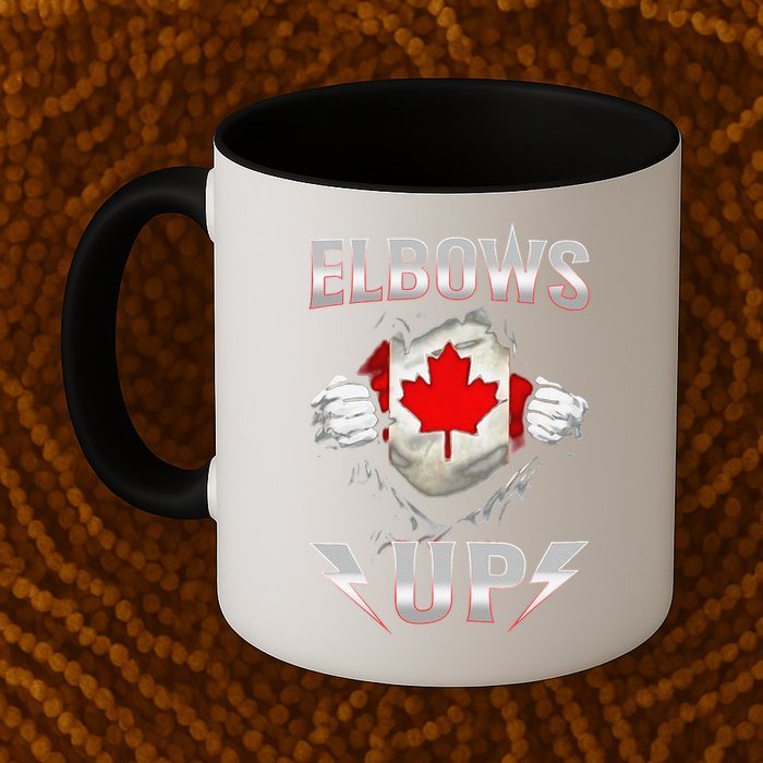 Elbows Up Canada Maple Leaf Strong North Pride Mug