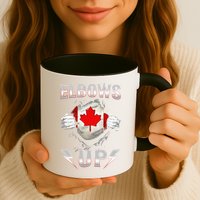 Elbows Up Canada Maple Leaf Strong North Pride Mug