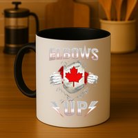 Elbows Up Canada Maple Leaf Strong North Pride Mug