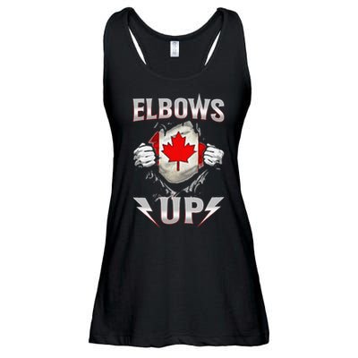Elbows Up Canada Maple Leaf Strong North Pride Ladies Essential Flowy Tank
