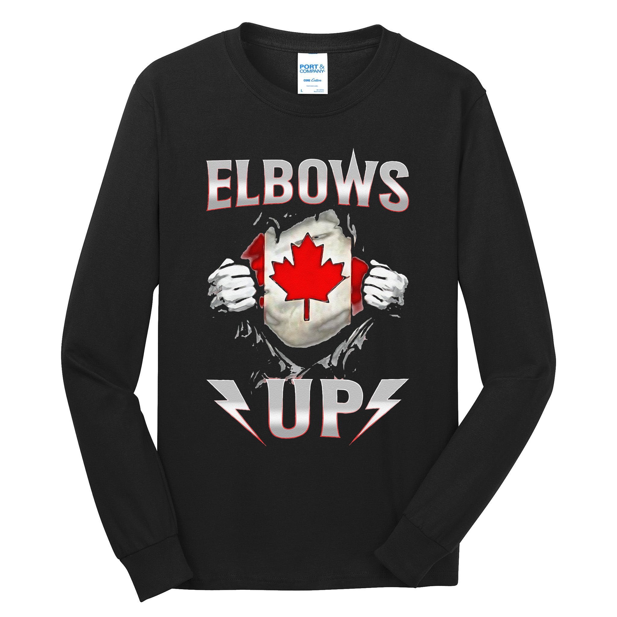 Elbows Up Canada Maple Leaf Strong North Pride Tall Long Sleeve T-Shirt