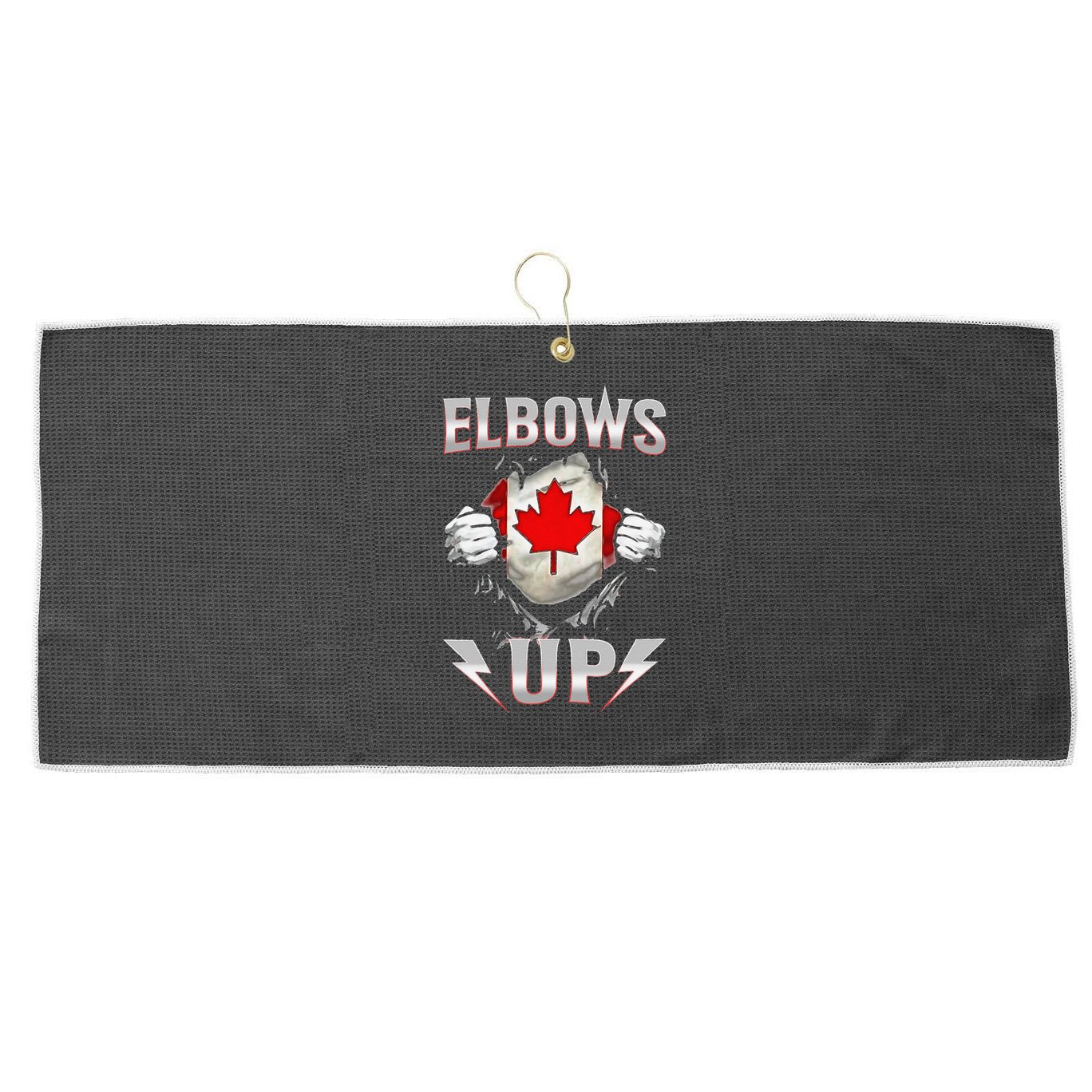 Elbows Up Canada Maple Leaf Strong North Pride Large Microfiber Waffle Golf Towel