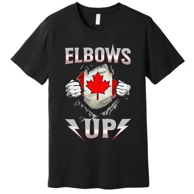 Elbows Up Canada Maple Leaf Strong North Pride Premium T-Shirt