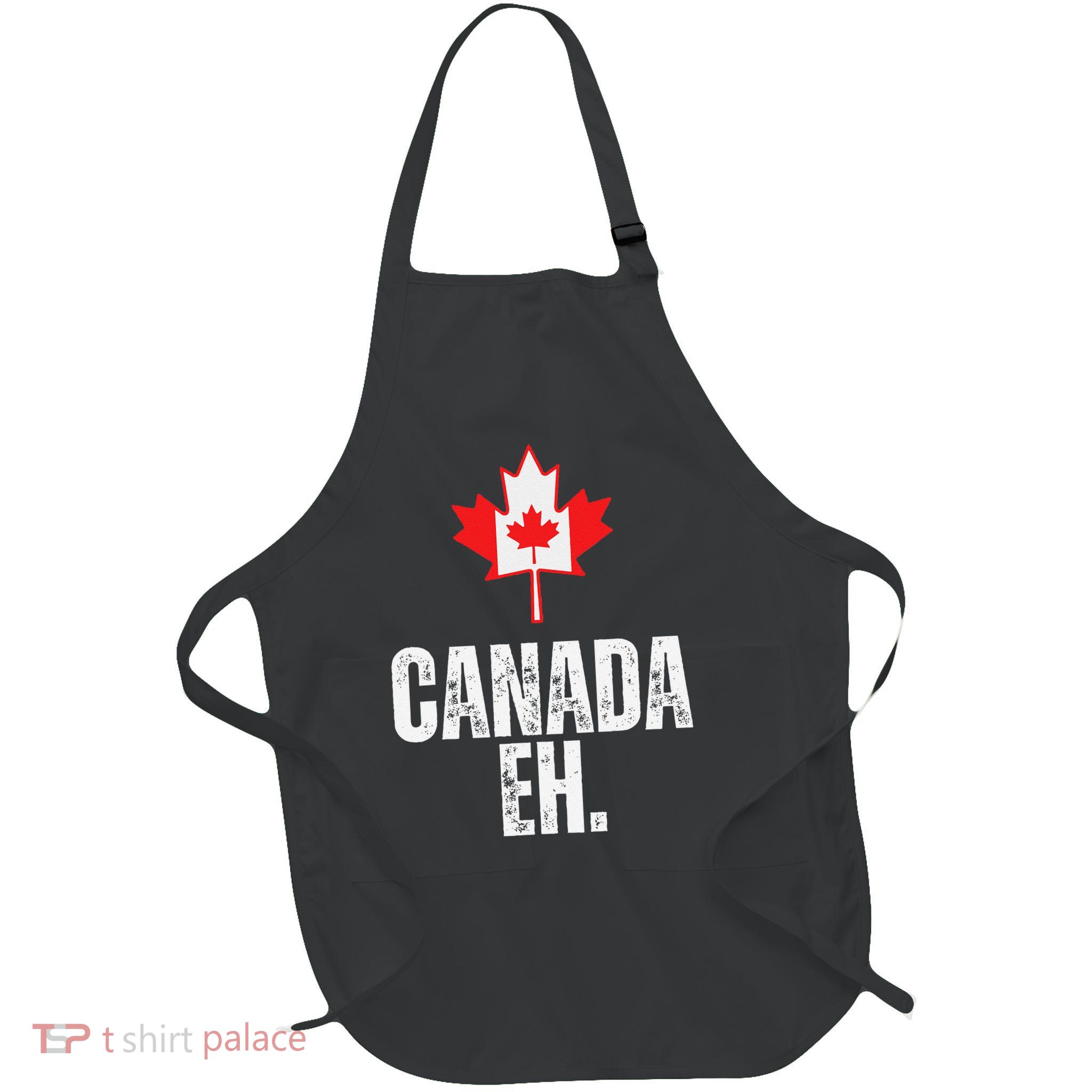 Elbows Up Canada Flag Maple Leaf Elbows Up Full-Length Apron With Pockets