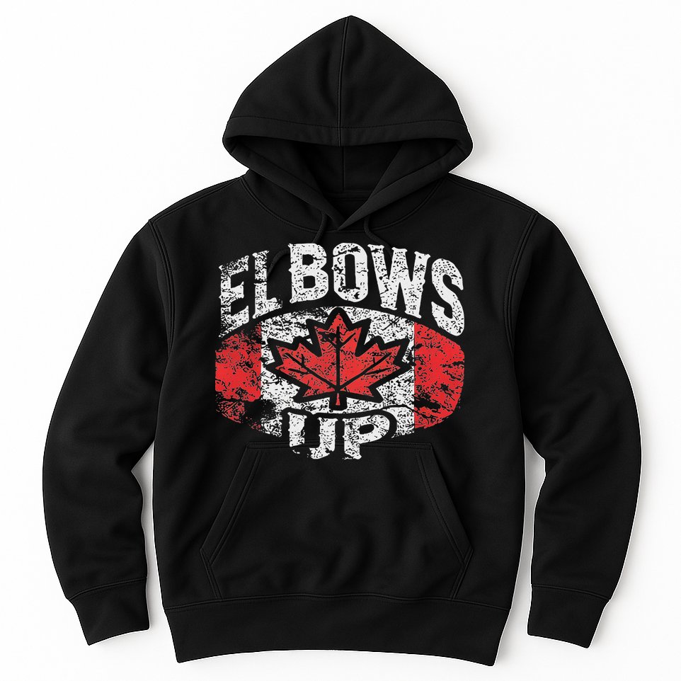 Elbows Up Canada Vintage Distressed Canadian Pride Hoodie