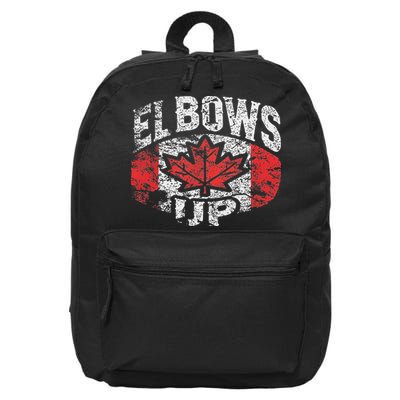 Elbows Up Canada Vintage Distressed Canadian Pride 16 in Basic Backpack