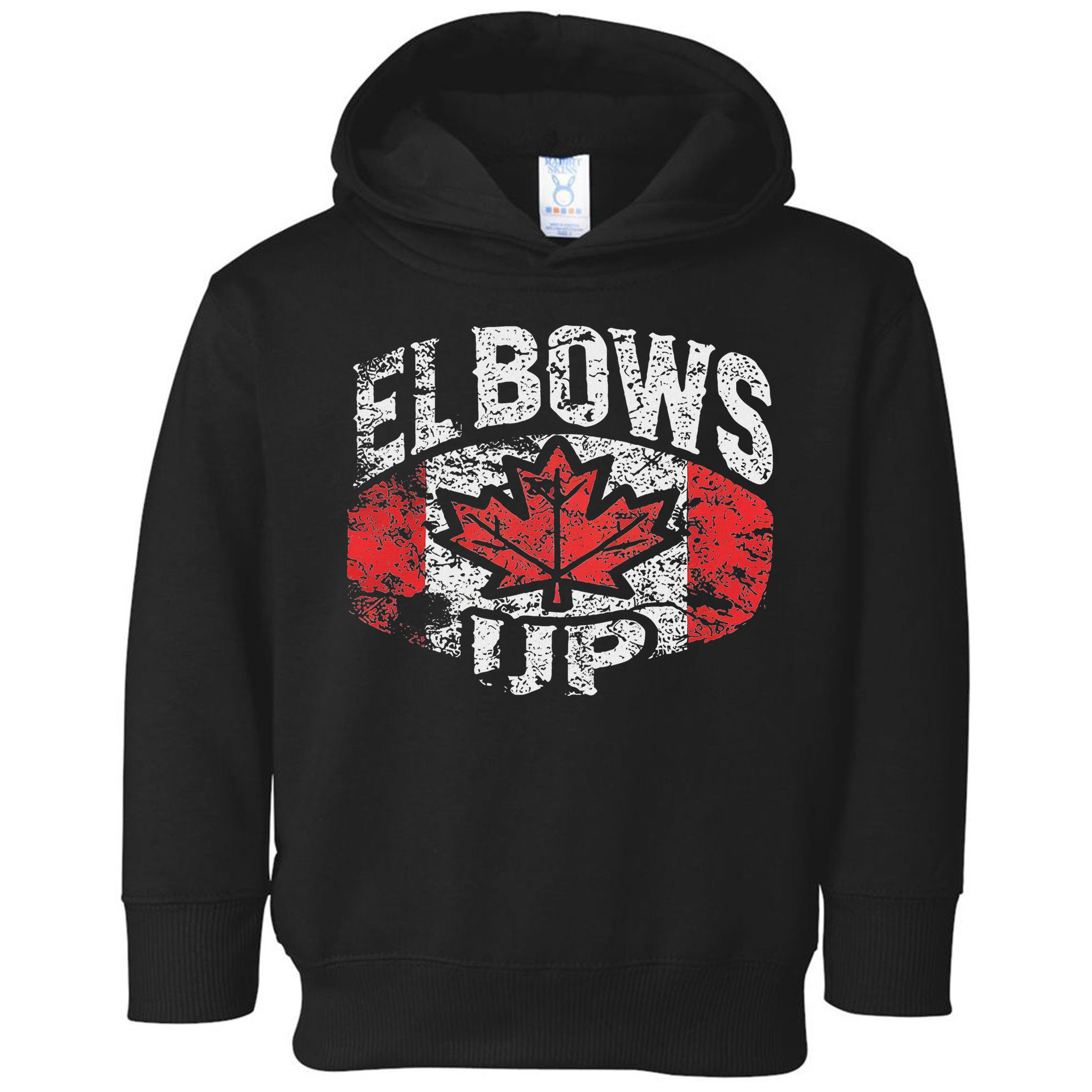 Elbows Up Canada Vintage Distressed Canadian Pride Toddler Hoodie