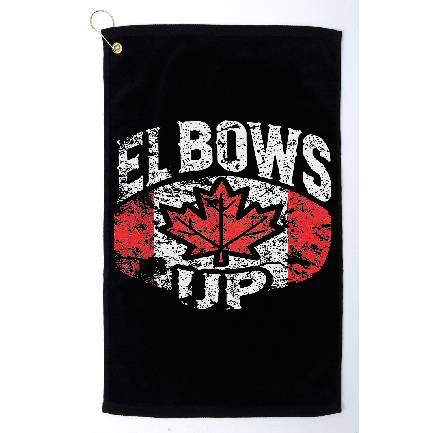 Elbows Up Canada Vintage Distressed Canadian Pride Golf Towel