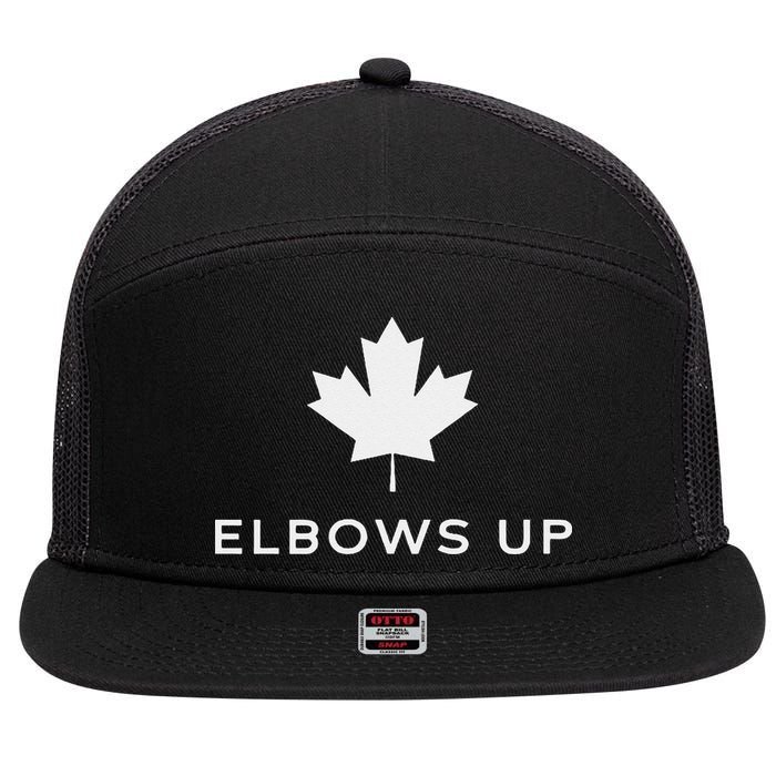 Elbows Up Canada 7 Panel Mesh Trucker Snapback Hat