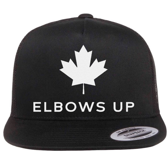 Elbows Up Canada Flat Bill Trucker Hat