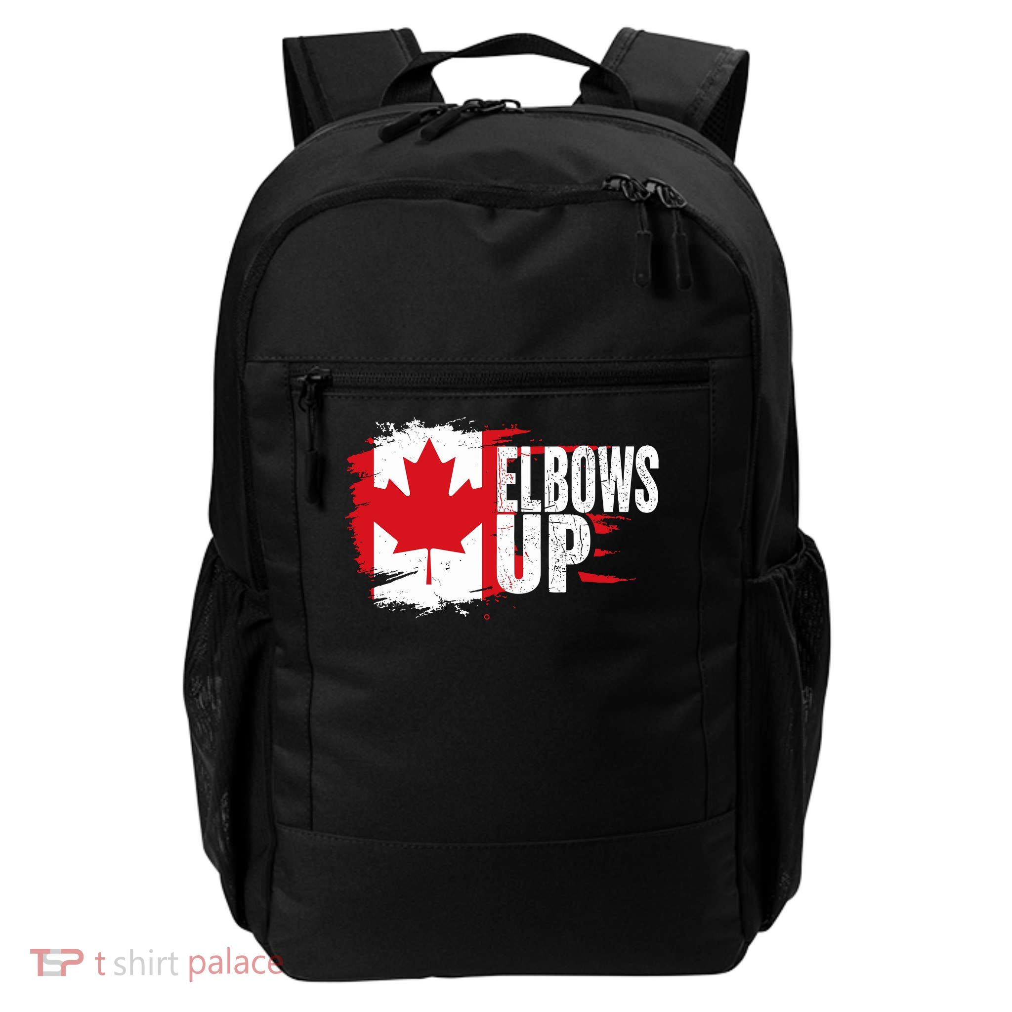 Elbows Up Canadian Hockey Toughness Maple Leaf Daily Commute Backpack