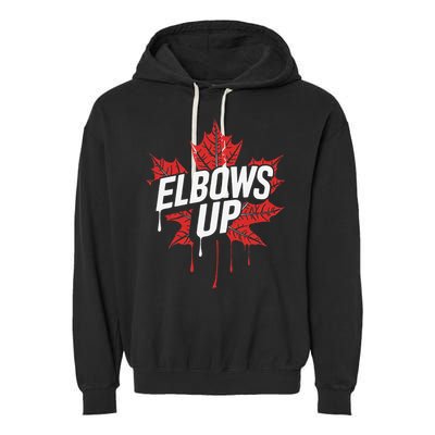 Elbows Up Canada Est 1867 Proud Canadian Strong Canada Garment-Dyed Fleece Hoodie