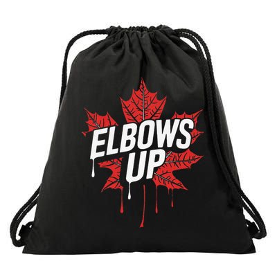 Elbows Up Canada Est 1867 Proud Canadian Strong Canada Drawstring Bag