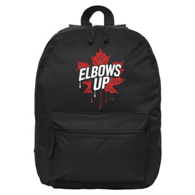 Elbows Up Canada Est 1867 Proud Canadian Strong Canada 16 in Basic Backpack