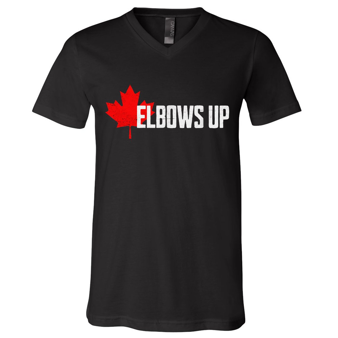 Elbows Up Canada True North Strong and Free Proud Canadian V-Neck T-Shirt