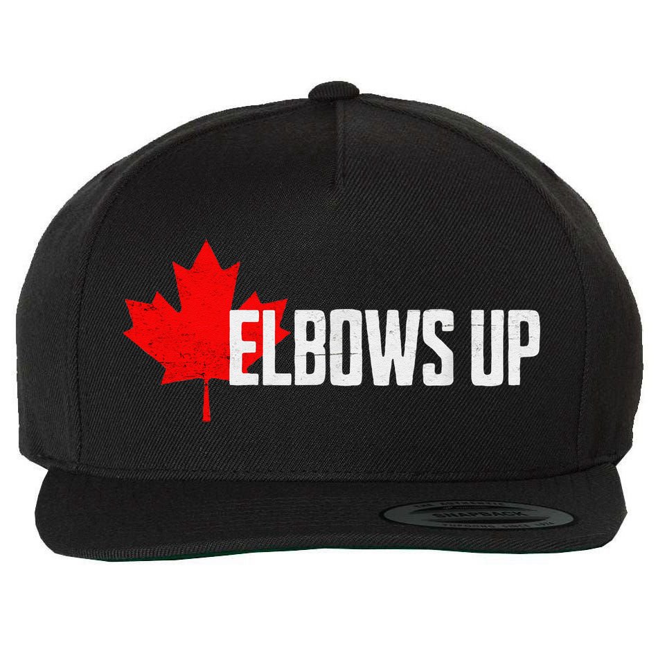 Elbows Up Canada True North Strong and Free Proud Canadian Wool Snapback Cap
