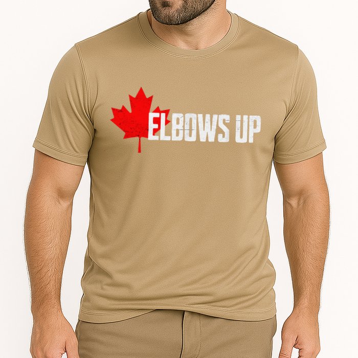 Elbows Up Canada True North Strong and Free Proud Canadian Cooling Performance Crew T-Shirt