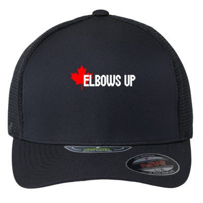 Elbows Up Canada True North Strong and Free Proud Canadian Flexfit Unipanel Trucker Cap
