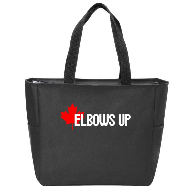 Elbows Up Canada True North Strong and Free Proud Canadian Zip Tote Bag