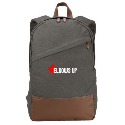 Elbows Up Canada True North Strong and Free Proud Canadian Cotton Canvas Backpack