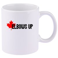 Elbows Up Canada True North Strong and Free Proud Canadian 11oz C Handle Ceramic Mug
