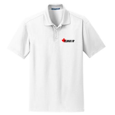Elbows Up Canada True North Strong and Free Proud Canadian Dry Zone Grid Polo