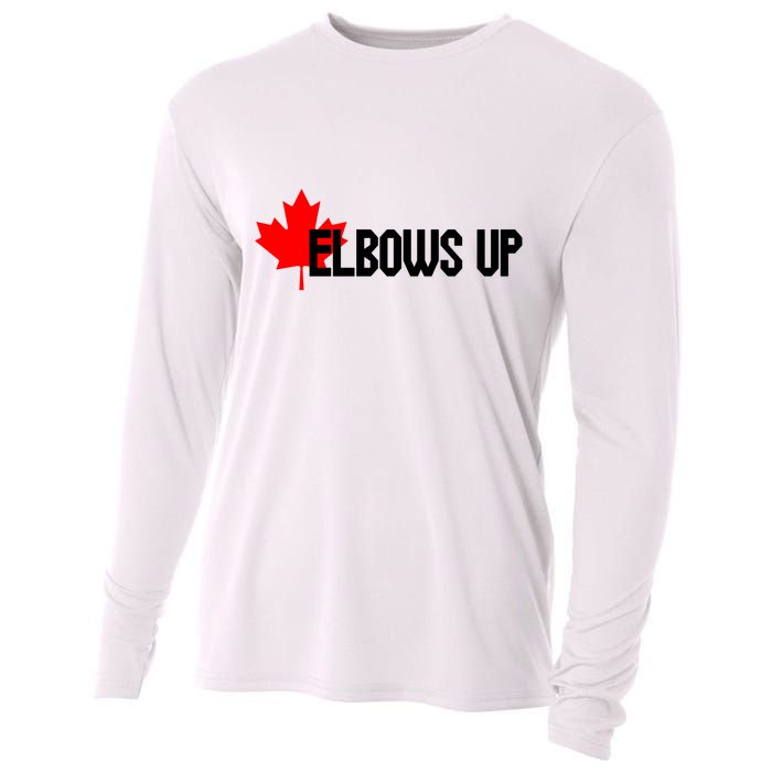 Elbows Up Canada True North Strong and Free Proud Canadian Cooling Performance Long Sleeve Crew