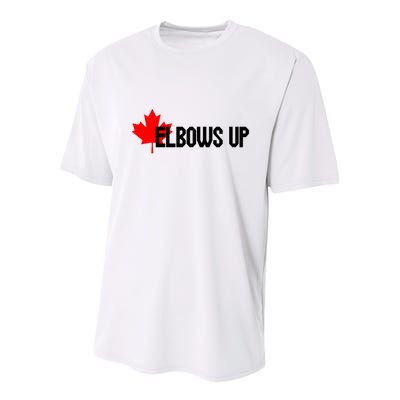 Elbows Up Canada True North Strong and Free Proud Canadian Youth Performance Sprint T-Shirt