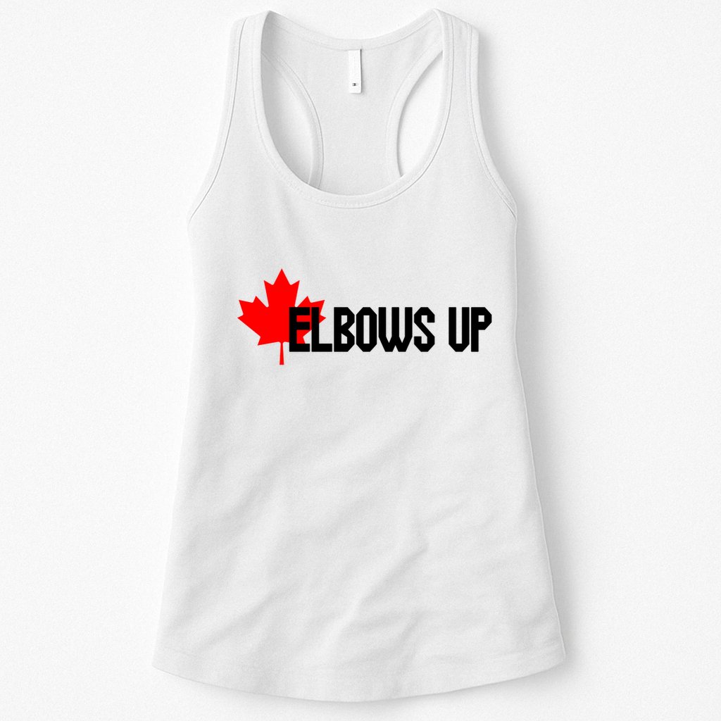 Elbows Up Canada True North Strong and Free Proud Canadian Womens Tank Top