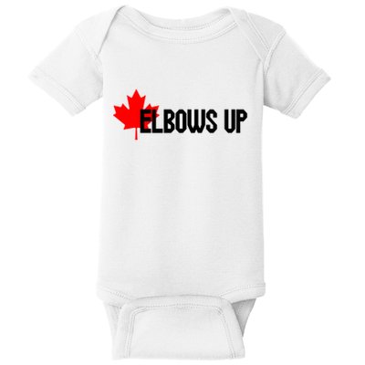 Elbows Up Canada True North Strong and Free Proud Canadian Baby Bodysuit