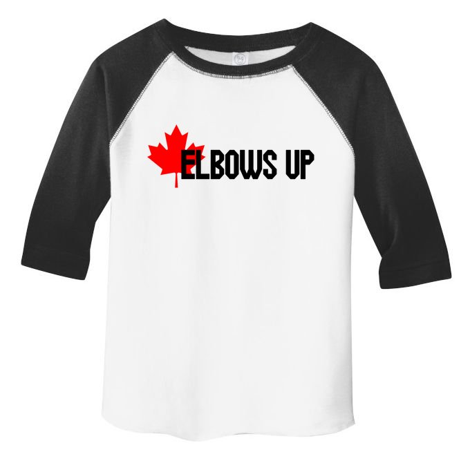 Elbows Up Canada True North Strong and Free Proud Canadian Toddler Fine Jersey T-Shirt