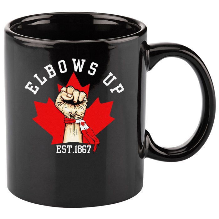Elbows Up Canada Est 1867 Proud Canadian Strong Canada 11oz C Handle Ceramic Mug