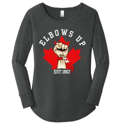 Elbows Up Canada Est 1867 Proud Canadian Strong Canada Women's Perfect Tri Tunic Long Sleeve Shirt