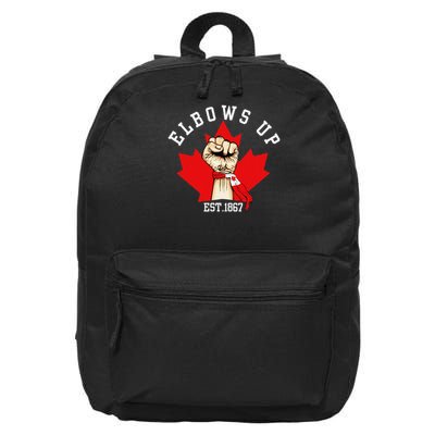 Elbows Up Canada Est 1867 Proud Canadian Strong Canada 16 in Basic Backpack