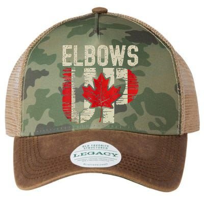 Elbows Up Canada Canadian Flag Retro Elbows Up Legacy Tie Dye Trucker Hat