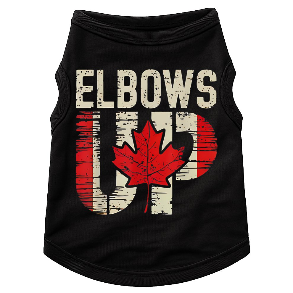 Elbows Up Canada Canadian Flag Retro Elbows Up Doggie Tank