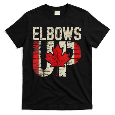 Elbows Up Canada Canadian Flag Retro Elbows Up T-Shirt