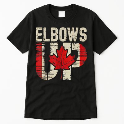 Elbows Up Canada Canadian Flag Retro Elbows Up Tall T-Shirt