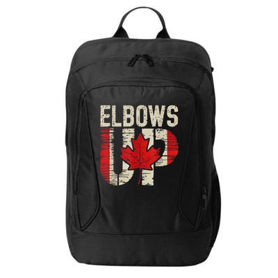 Elbows Up Canada Canadian Flag Retro Elbows Up City Backpack