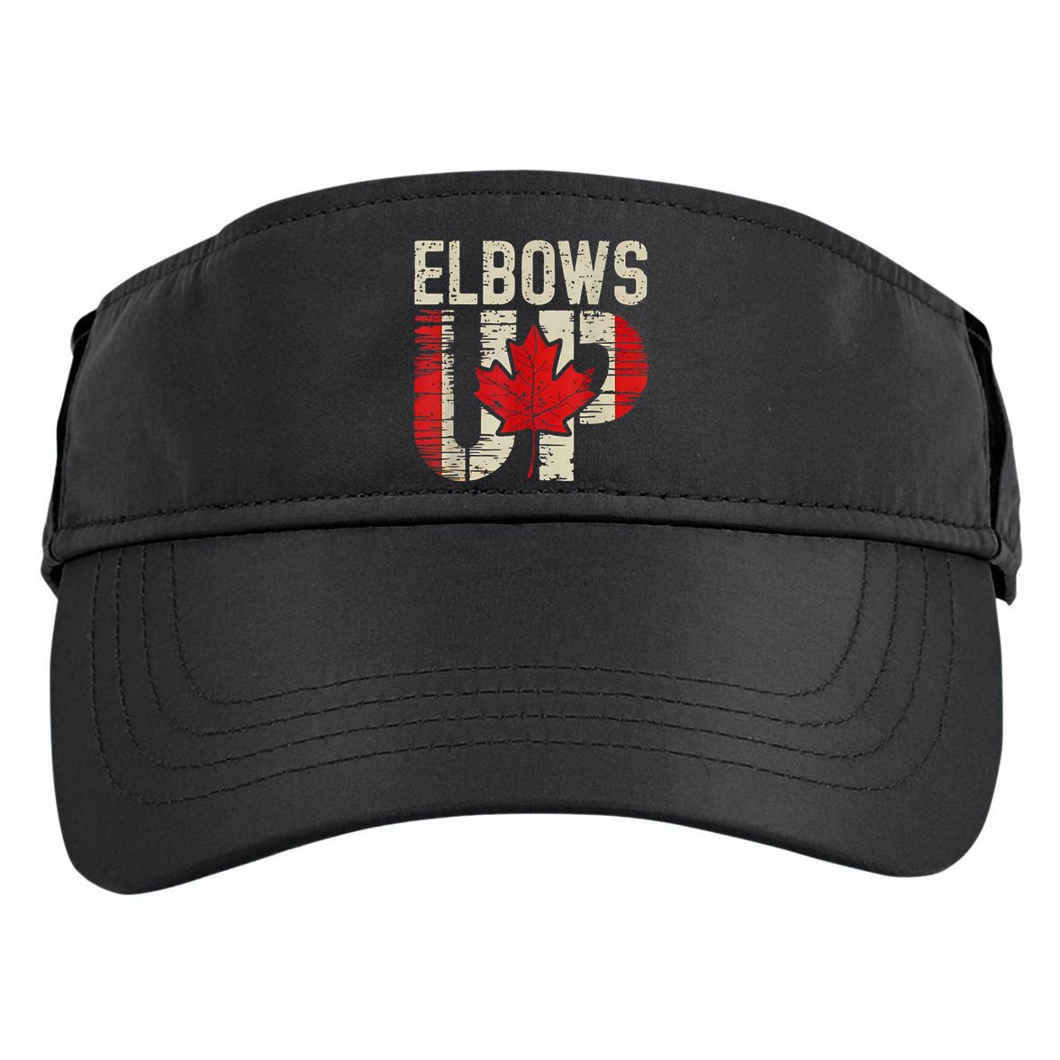 Elbows Up Canada Canadian Flag Retro Elbows Up Adult Drive Performance Visor