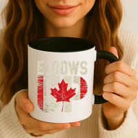 Elbows Up Canada Canadian Flag Retro Elbows Up Mug