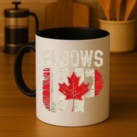 Elbows Up Canada Canadian Flag Retro Elbows Up Mug