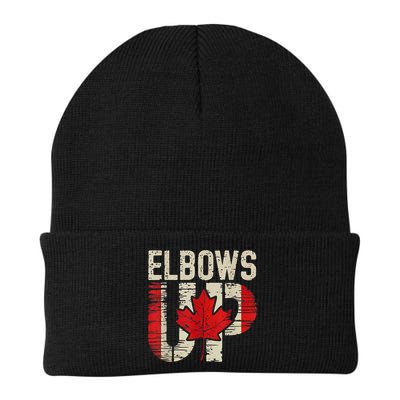 Elbows Up Canada Canadian Flag Retro Elbows Up Beanie