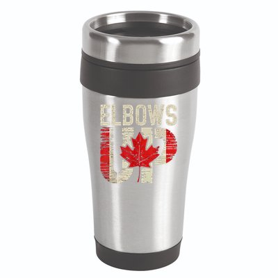 Elbows Up Canada Canadian Flag Retro Elbows Up 16oz Travel Tumbler