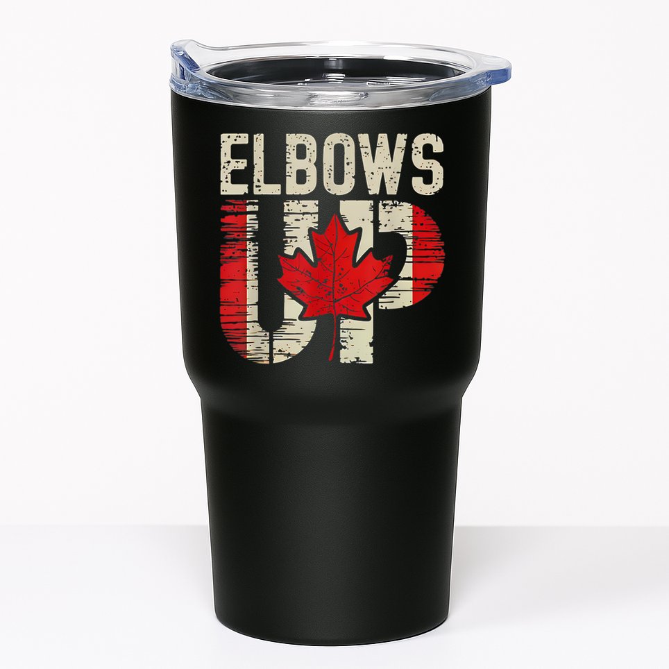 Elbows Up Canada Canadian Flag Retro Elbows Up Tumbler