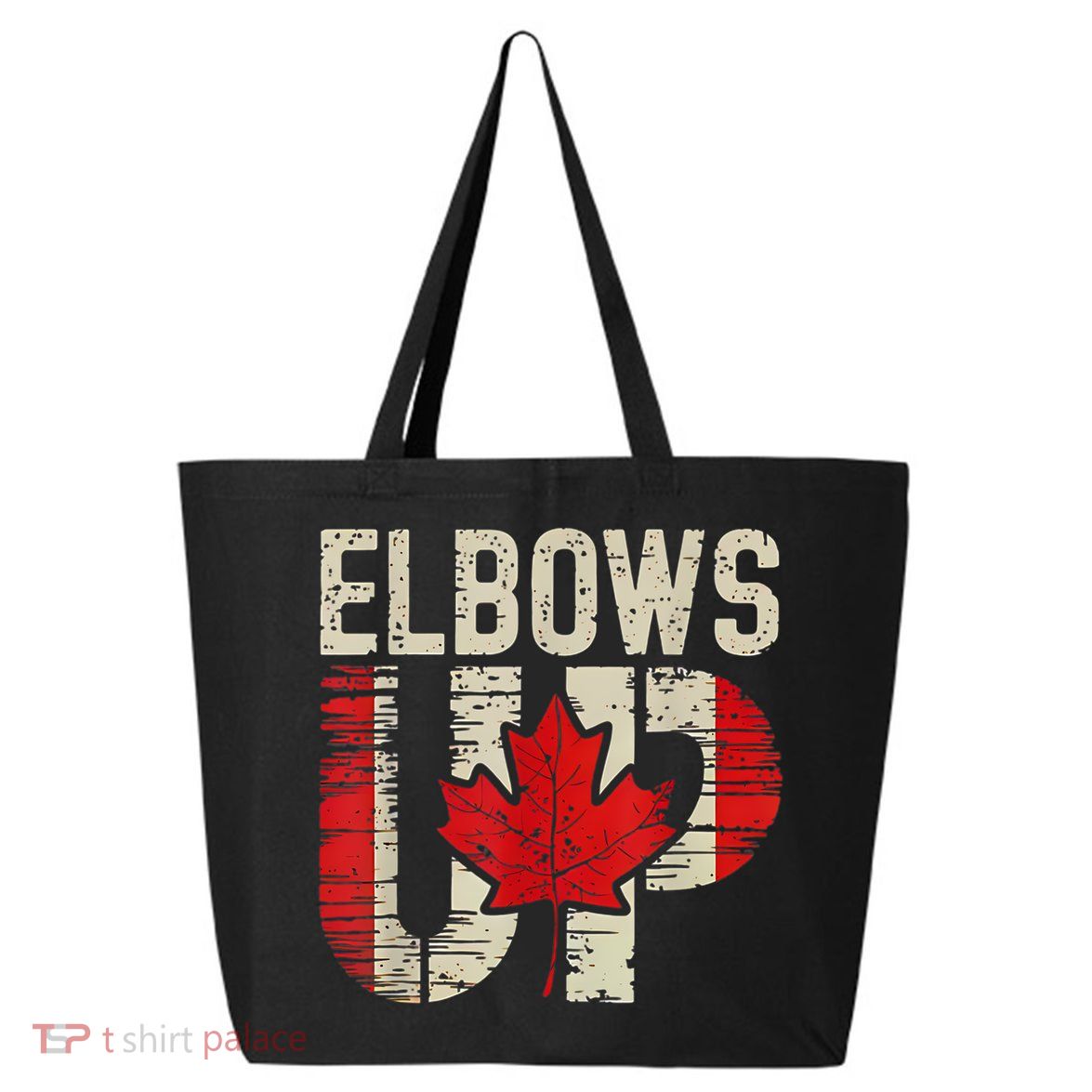 Elbows Up Canada Canadian Flag Retro Elbows Up 25L Jumbo Tote