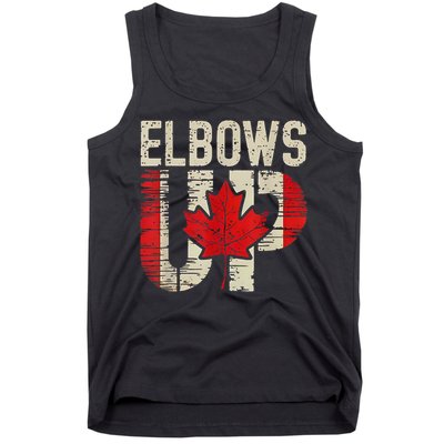 Elbows Up Canada Canadian Flag Retro Elbows Up Tank Top