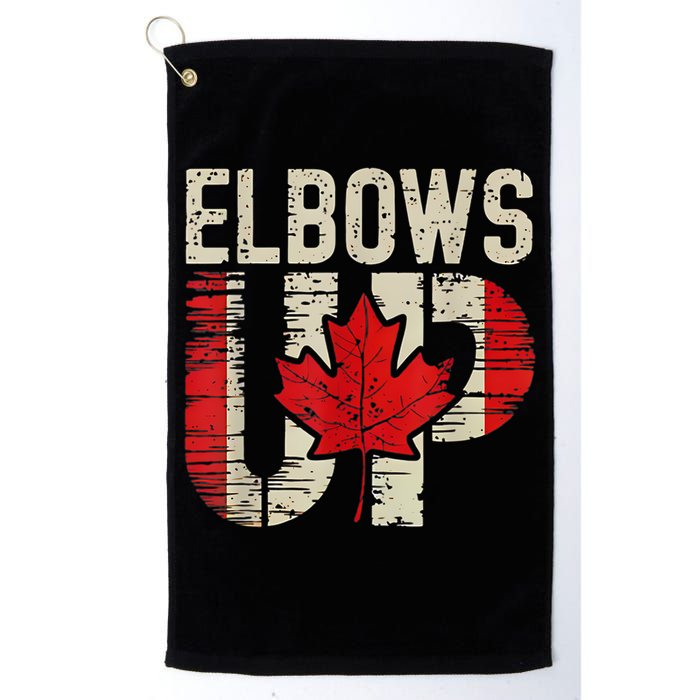 Elbows Up Canada Canadian Flag Retro Elbows Up Golf Towel