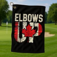 Elbows Up Canada Canadian Flag Retro Elbows Up Golf Towel