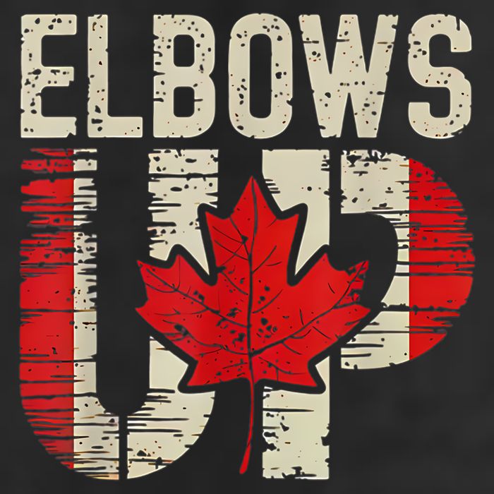 Elbows Up Canada Canadian Flag Retro Elbows Up Golf Towel